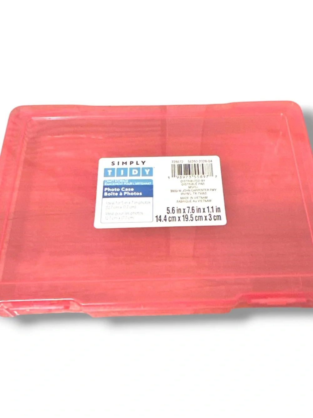 Set of 2 Plastic Storage Boxes in Pink and Teal 5.6 in x 7.6 in x 1.1 in